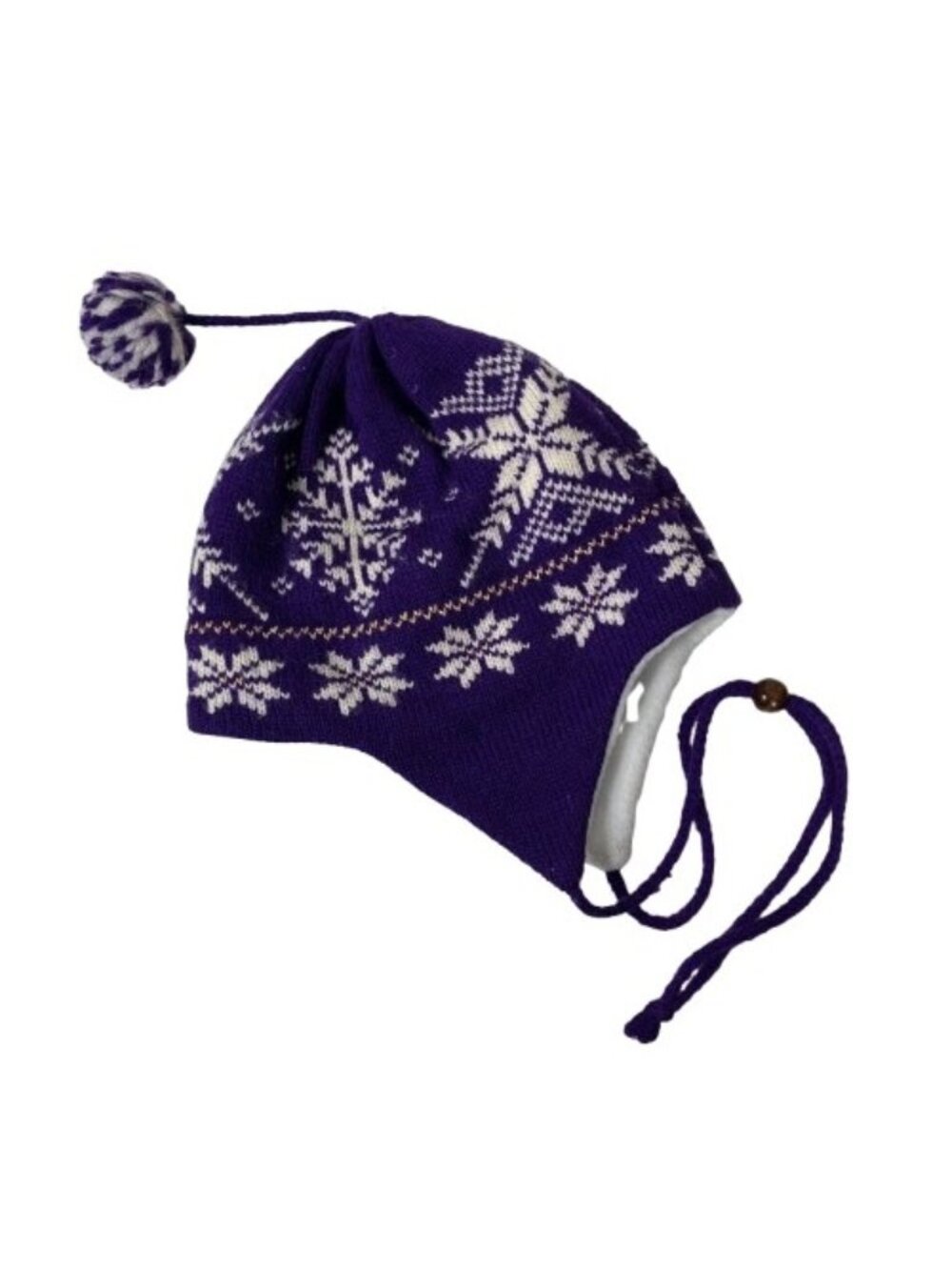 Wapiti Woolies 100% Virgin Wool Fair Isle Knit Hat Sz Small Beanie Ski